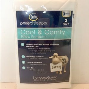 New Serta Queen pillow protector 2 pack white